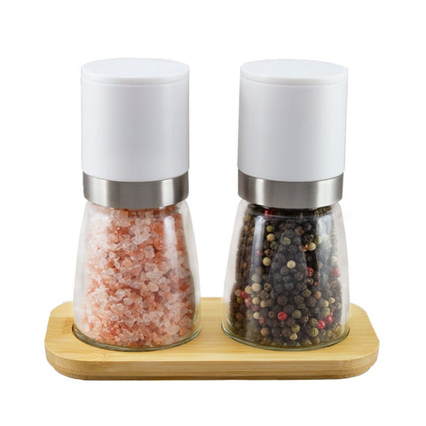 3 Piece Lotus Upside-Down Mill Set (Gourmet Peppercorn & Himalayan Mineral Salt)