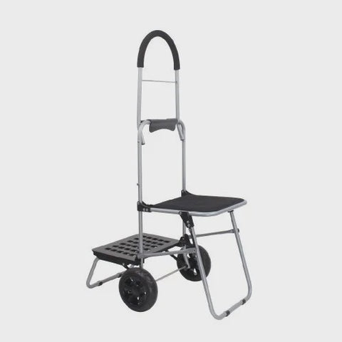 Handy Trolley With Seat - Black
