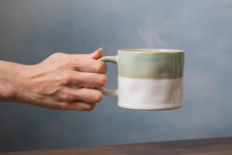 Stoneware Mug, Ombre Green, 350ml, Labelled