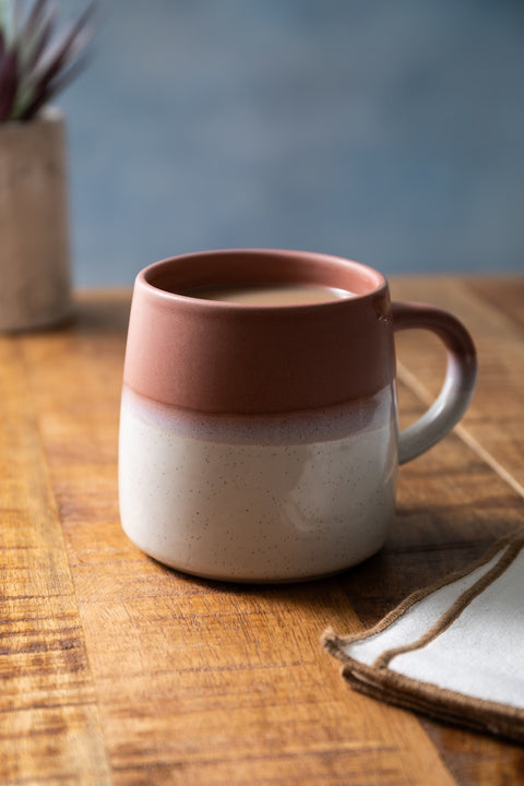 Stoneware Mug, Pink Glaze, 390ml, Labelled