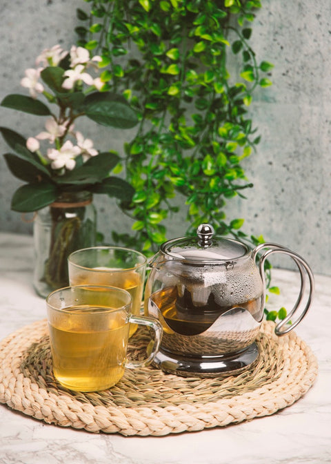 Izmir Glass Filter Teapot w/Metal Frame w/2 Cup 660ml