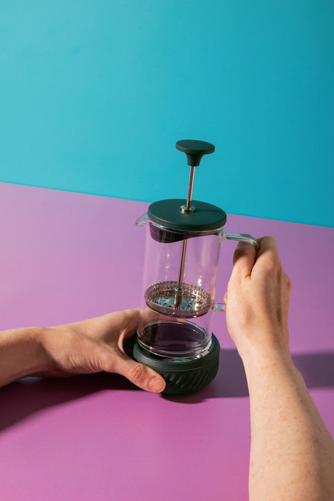 Zero Glass Cafetière, Three Cup, 350ml, Green, Gift Boxed