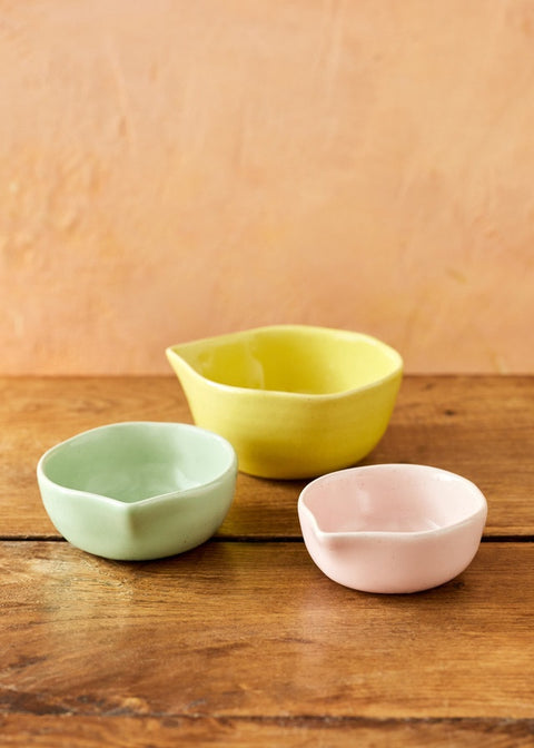 Big Love Stoneware Pinch-Me Pots, Set of Three, Gift Boxed