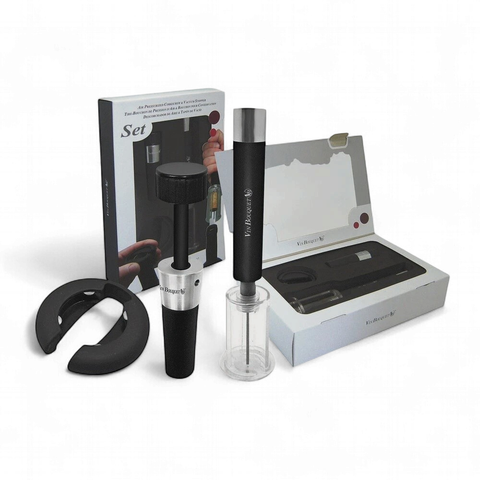Air Pressurized Corkscrew & Vacuum Stopper Set