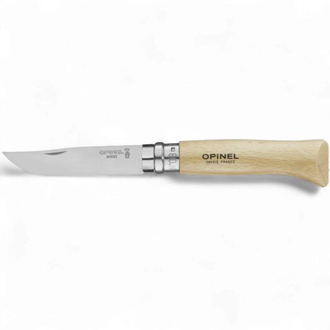N08 Traditional Folding Knife Stainless Steel & Sheath Set - Beechwood