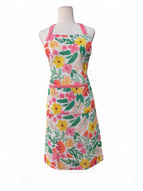 Fleur Darling Apron Pink & Yellow Floral Multi
