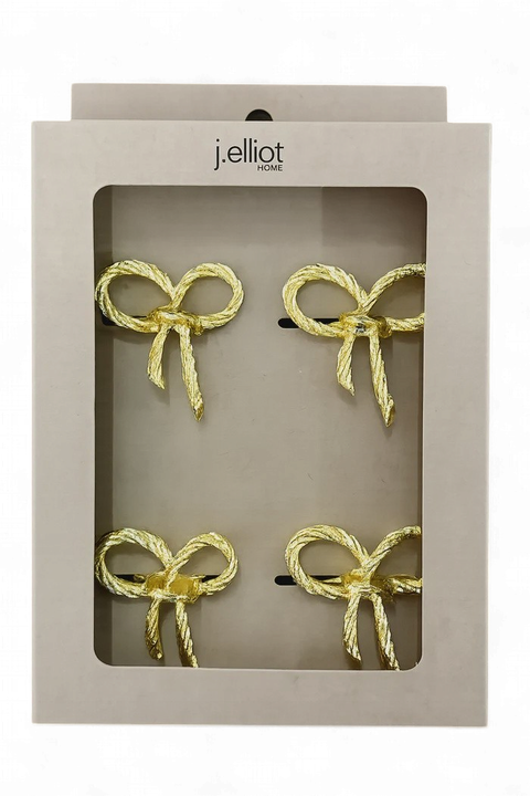Bow Napkin Ring Set of 4 - Gold