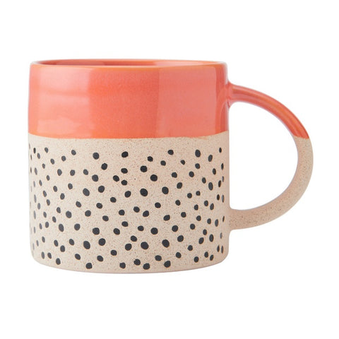 Stoneware Mug, Orange Glaze, 390ml, Labelled