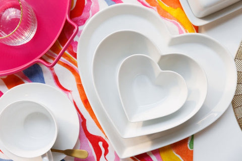Chalk Serving Platter Heart 30cm