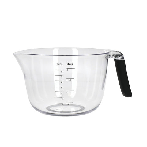 Mixing and Measuring Bowl with Handle, Onyx Black, Labelled