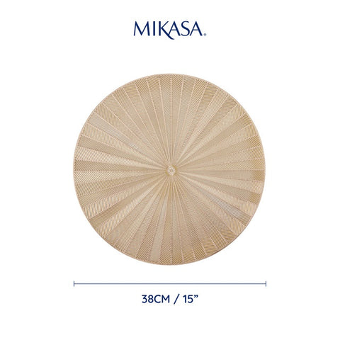 Round Placemat 4pc Set - Gold PVC - 38cm dia