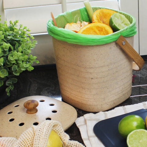 Eco Basics Compost Kitchen Waste Bin - 4L - Pebble