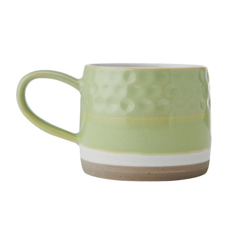 Stoneware Mug, Textured Ombre Green, 320ml, Labelled