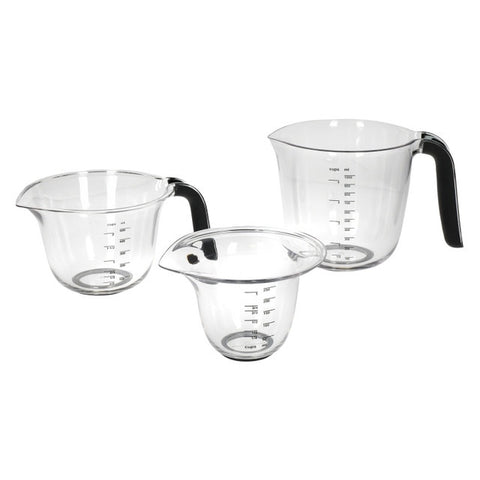 Set of 3 Angled Measuring Jugs, Onyx Black, Sleeved