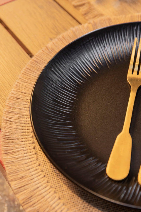 Round Placemat 4pc Set - Hessian - 38cm dia