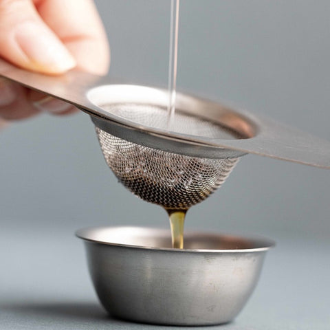Double Handed Tea Strainer w/Drip Bowl