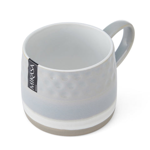 Stoneware Mug, Textured Ombre Grey, 320ml, Labelled