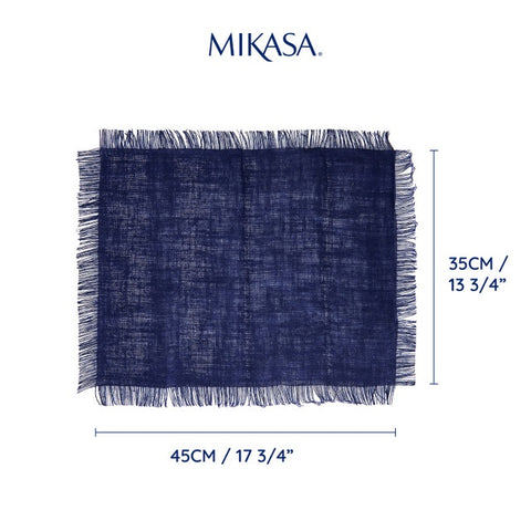 Rectangle Placemat 2pc Set - Blue Jute - 45 x 35cm
