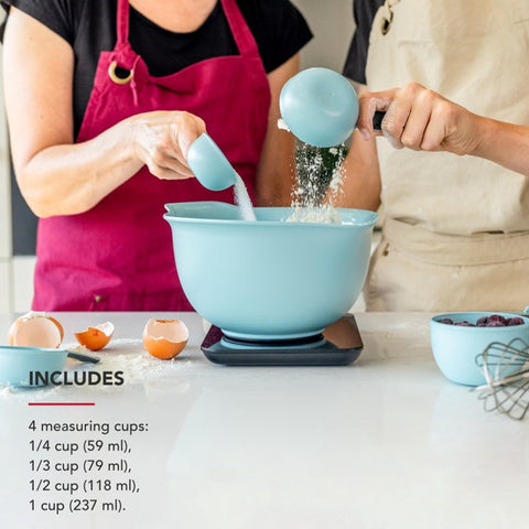 Set of Four Measuring Cups, Mineral Water, Carded