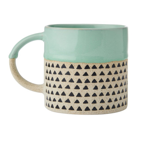 Stoneware Mug, Green Glaze, 390ml, Labelled
