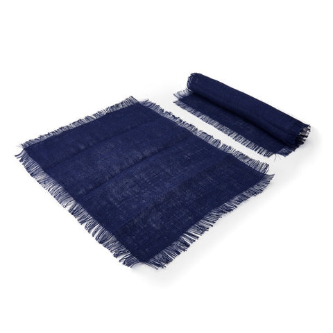 Rectangle Placemat 2pc Set - Blue Jute - 45 x 35cm