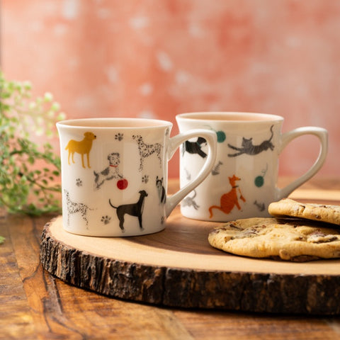 Fine Bone China 300ml Fluted Mug, Dog, Labelled