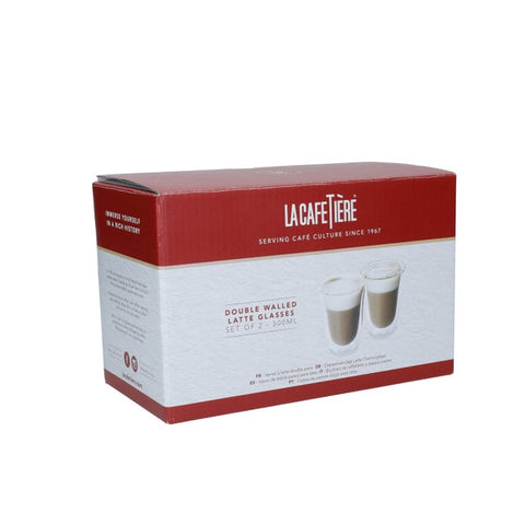 Double Walled Latte Glasses 300ml Set/2