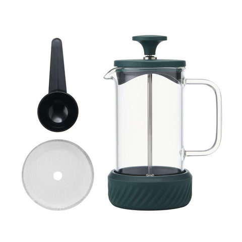 Zero Glass Cafetière, Three Cup, 350ml, Green, Gift Boxed