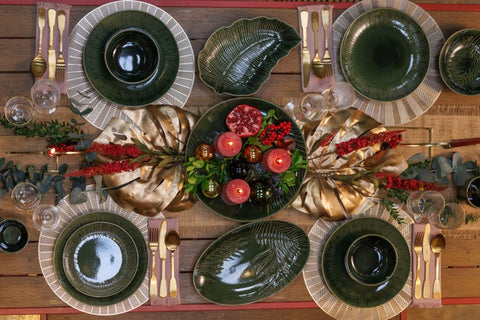 Round Placemat 4pc Set - Gold PVC - 38cm dia