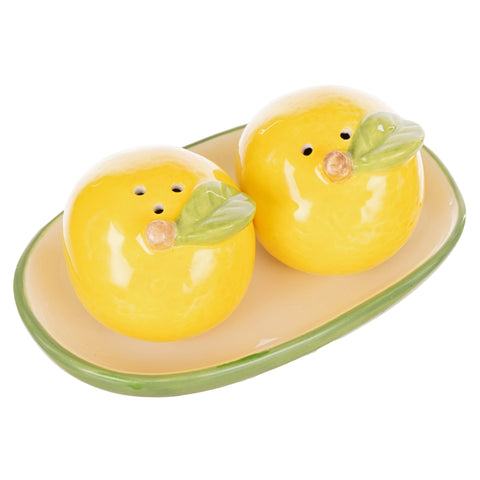 Limoncello Salt and Pepper Shakers Yellow & Green
