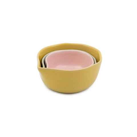 Big Love Stoneware Pinch-Me Pots, Set of Three, Gift Boxed