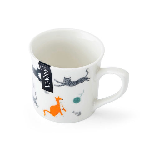 Fine Bone China 300ml Fluted Mug, Cat, Labelled