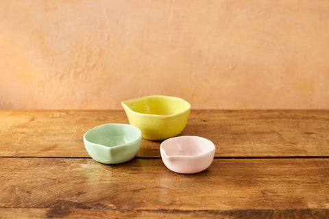 Big Love Stoneware Pinch-Me Pots, Set of Three, Gift Boxed