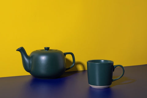 Ceramic Teapot, Green, 1.2 Litres, Labelled