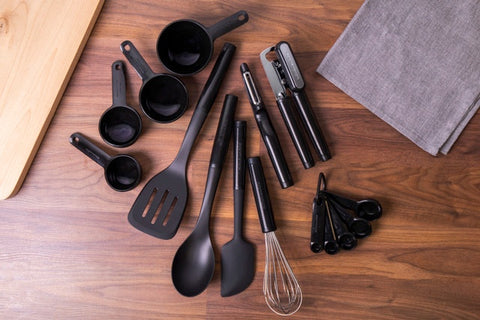 15 Piece Utensil Set, Onyx Black, Boxed