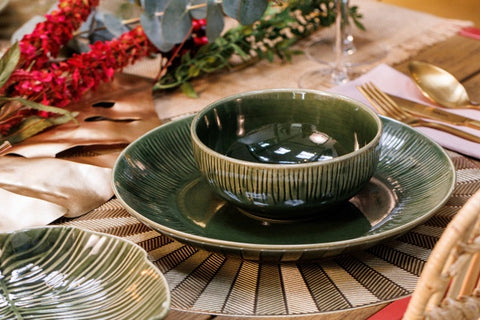 Round Placemat 4pc Set - Gold PVC - 38cm dia