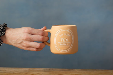 Stoneware Mug, Eat Sleep Tea, 400ml, Labelled