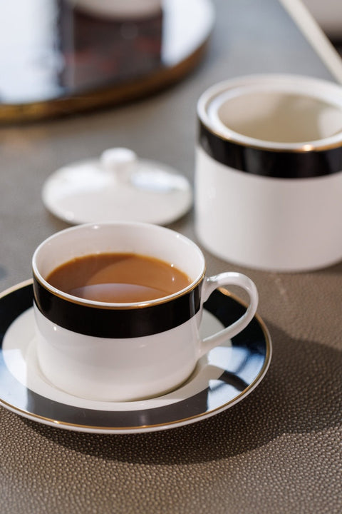 Luxe Deco Band Tea Cup 200ml 2pc Set