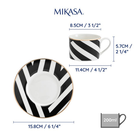 Luxe Deco Geo Tea Cup 200ml 2pc Set