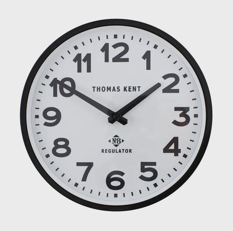 Regulator No8 Wall Clock 30cm Black/White
