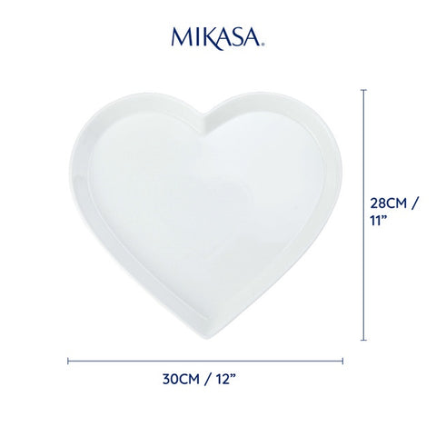 Chalk Serving Platter Heart 30cm