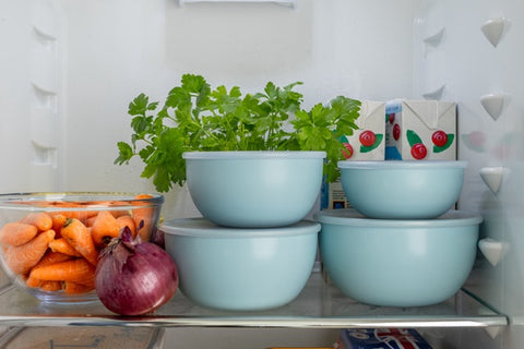 4 Piece Meal Prep Bowl Set with Lids, Mineral Water, Carded