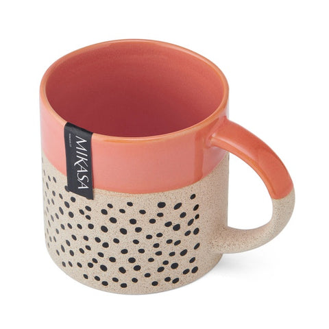 Stoneware Mug, Orange Glaze, 390ml, Labelled