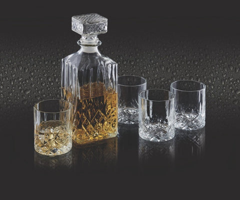 Cut Glass Effect Decanter Set, 900ml, Gift Boxed