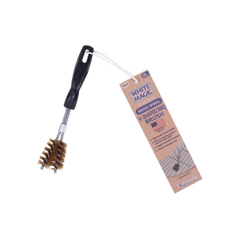 USA Brushware Short V-Shaped Brass Spiral Barbecue Brush