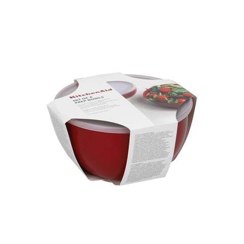 4 Piece Meal Prep Bowl Set with Lids, Empire Red, Carded
