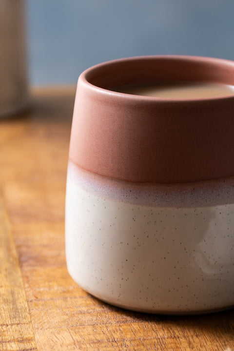 Stoneware Mug, Pink Glaze, 390ml, Labelled