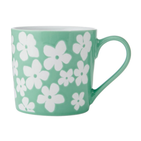 Stoneware Mug, Blue Flower, 360ml, Labelled