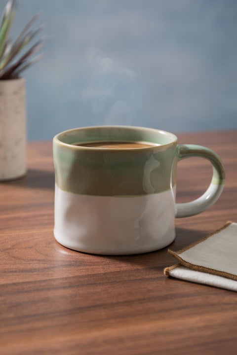 Stoneware Mug, Ombre Green, 350ml, Labelled