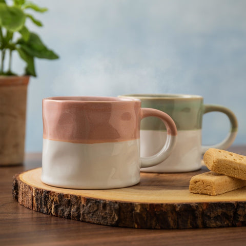 Stoneware Mug, Ombre Green, 350ml, Labelled